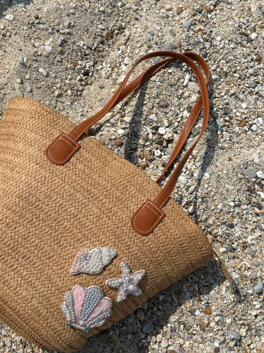 ‘Pastel Seashells Beach Bag’