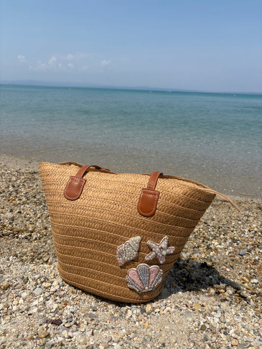 ‘Pastel Seashells Beach Bag’
