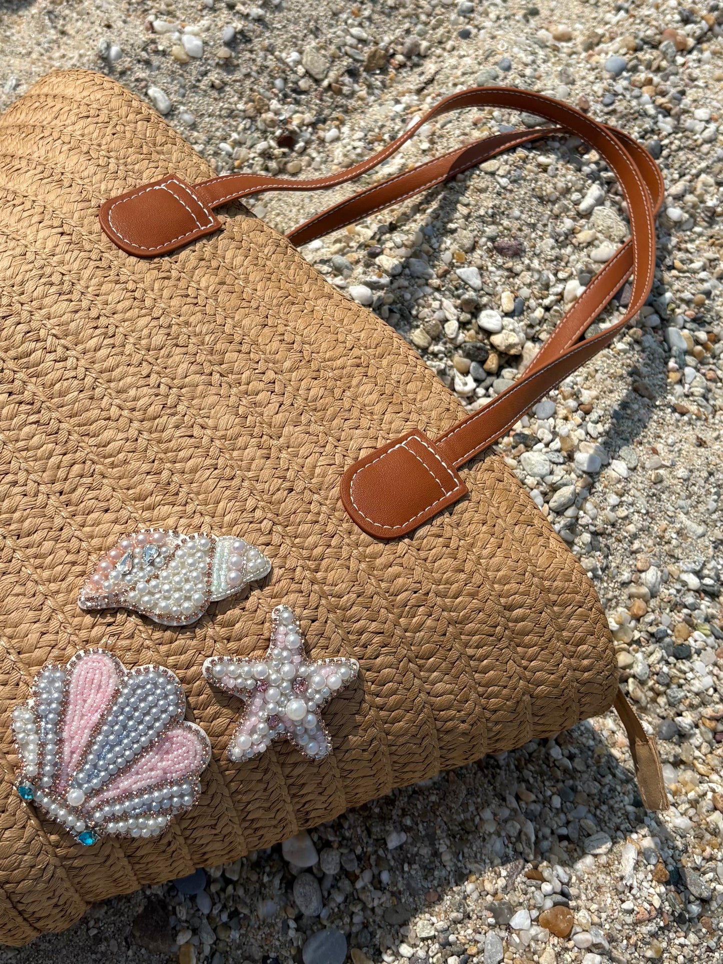 ‘Pastel Seashells Beach Bag’