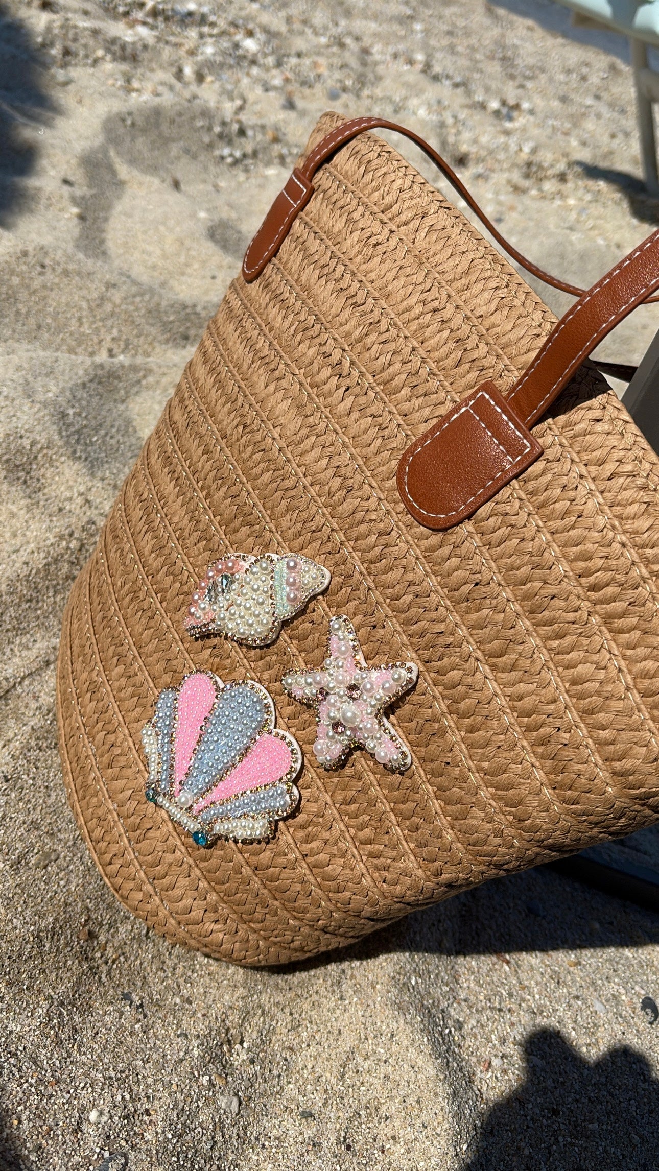 ‘Pastel Seashells Beach Bag’